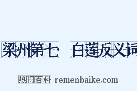 梁州第七·白莲反义词是什么意思的图片